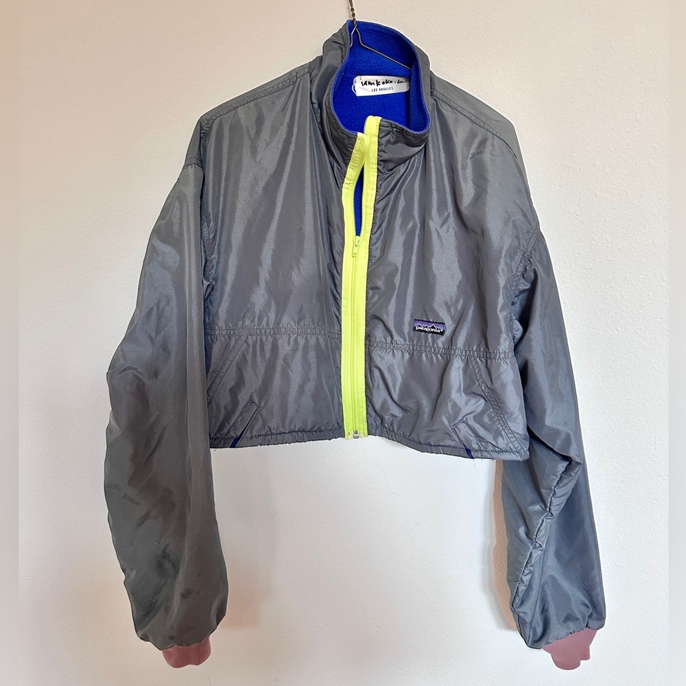 🔥 Patagonia Cropped Bomber Jacket Y2K fleece Reworked by iamkoko LA - Women M/L